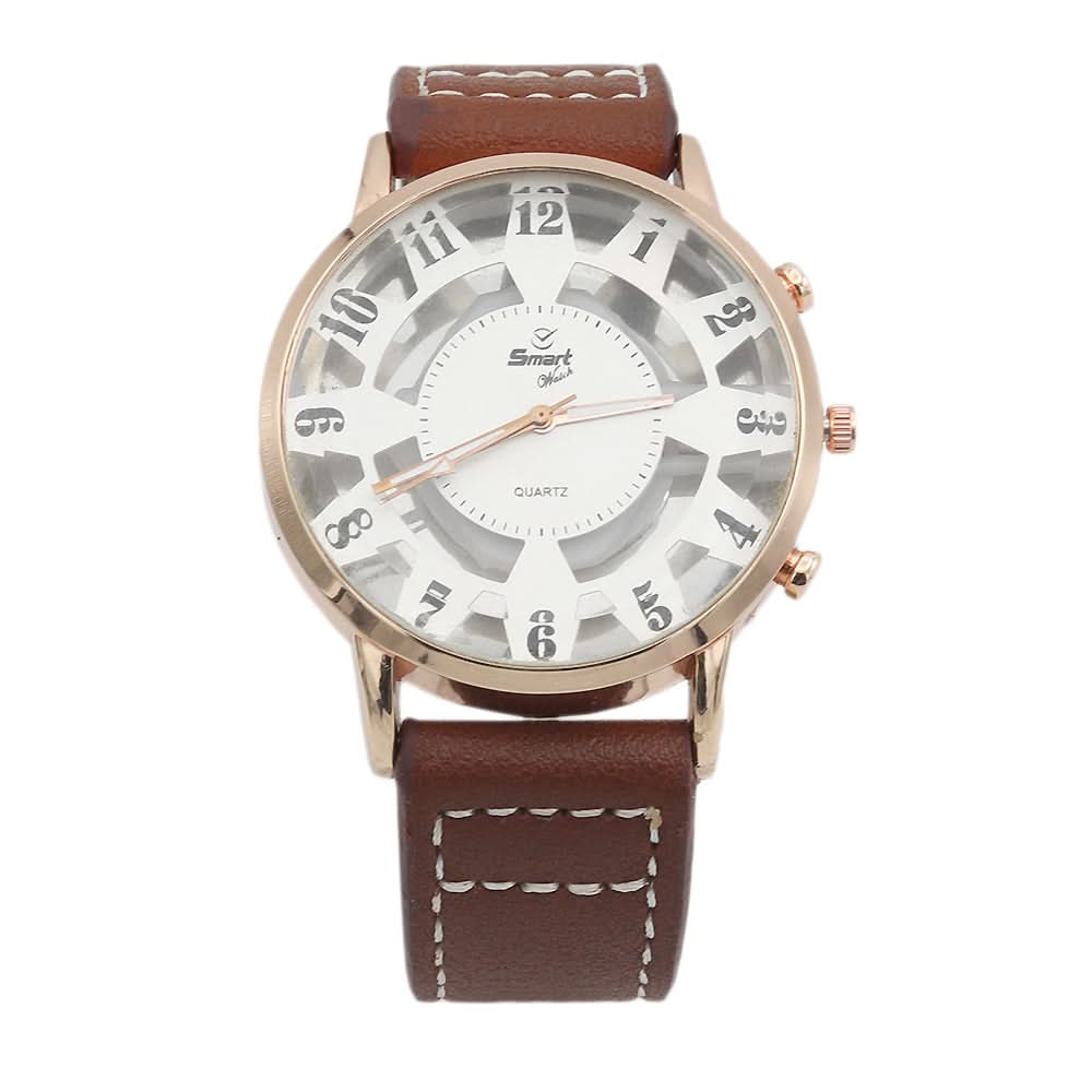 Men's Skeleton Strap Watch - Brown & Golden, Men, Watches, Chase Value, Chase Value