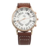 Men's Skeleton Strap Watch - Brown & Golden, Men, Watches, Chase Value, Chase Value
