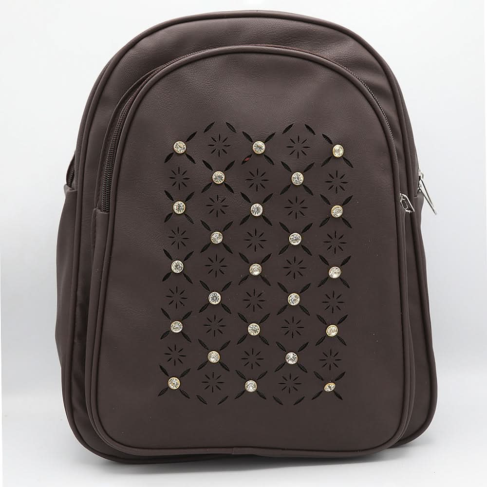 Girls Backpack ZH-234 - Dark Brown, Kids, School And Laptop Bags, Chase Value, Chase Value