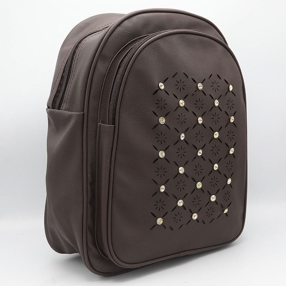Girls Backpack ZH-234 - Dark Brown, Kids, School And Laptop Bags, Chase Value, Chase Value