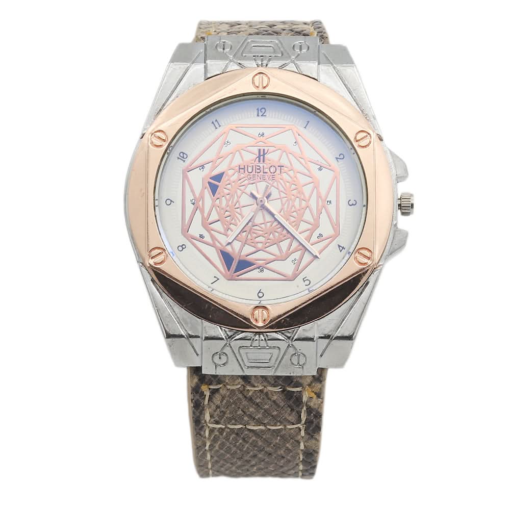 Men's Analog Strap Watch - Beige & Silver, Men, Watches, Chase Value, Chase Value