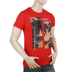 Men's Half Sleeves T-Shirt - Red, Men, T-Shirts And Polos, Chase Value, Chase Value