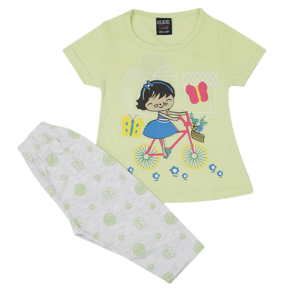 Girls Pajama Suit - Light Green, Kids, Girls Sets And Suits, Chase Value, Chase Value