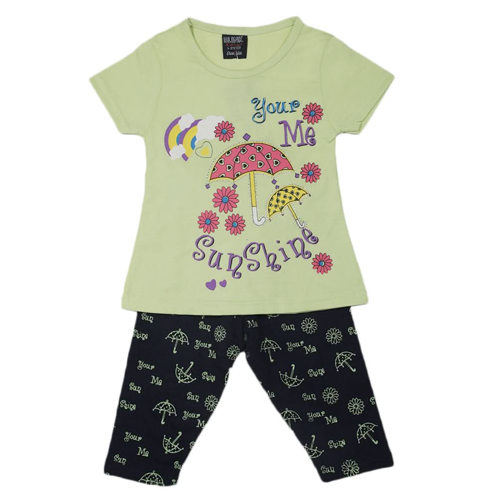 Girls Pajama Suit - Light Green, Kids, Girls Sets And Suits, Chase Value, Chase Value