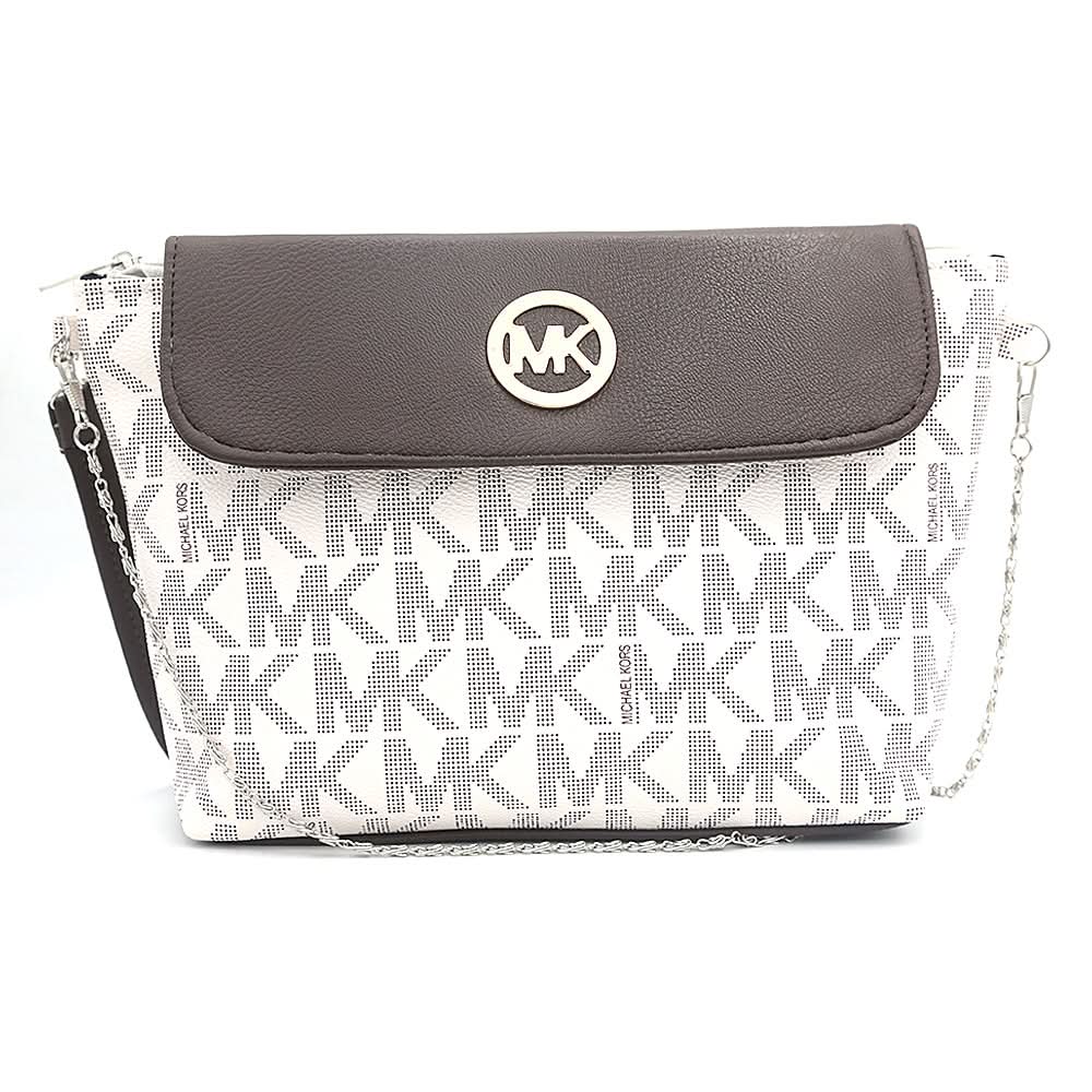 Women's Shoulder Bag K-1234 - White & Coffee, Women, Bags, Chase Value, Chase Value