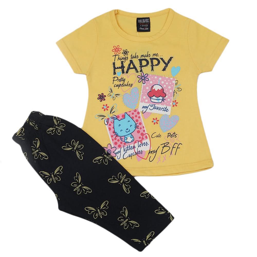 Girls Pajama Suit - Yellow, Kids, Girls Sets And Suits, Chase Value, Chase Value