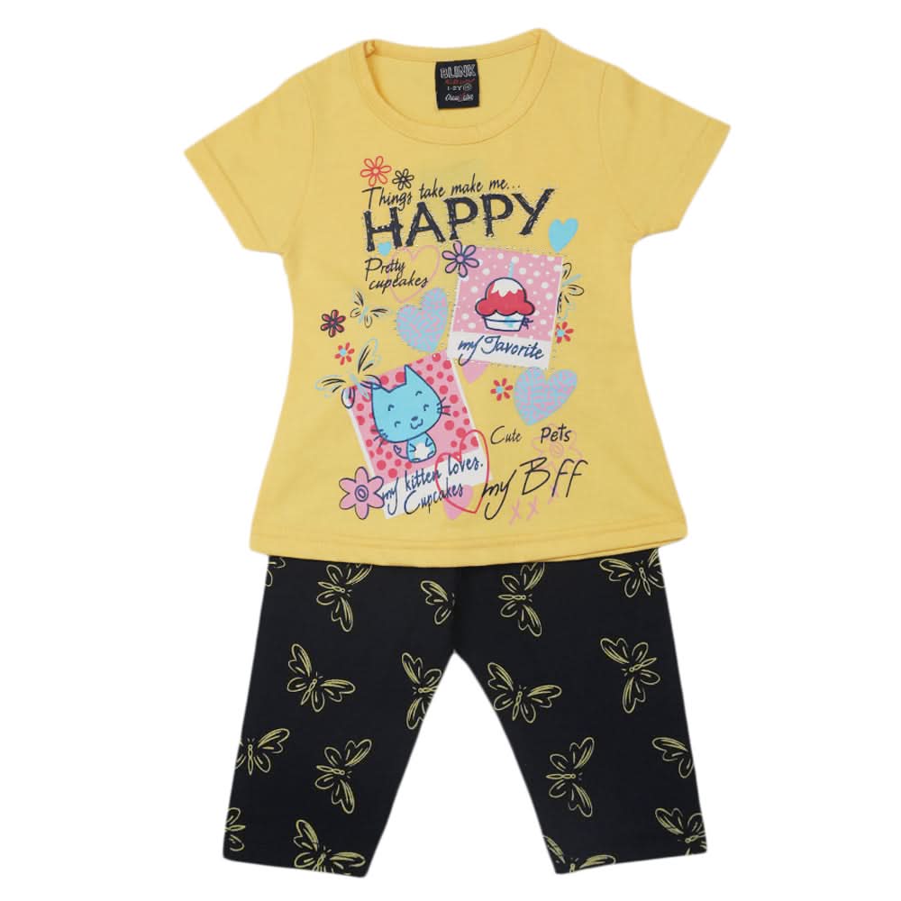 Girls Pajama Suit - Yellow, Kids, Girls Sets And Suits, Chase Value, Chase Value