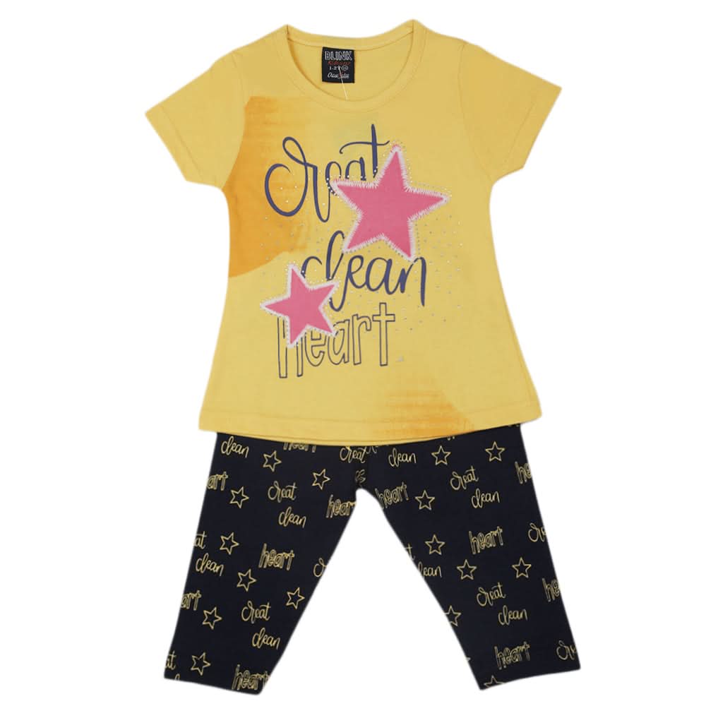 Girls Pajama Suit - Yellow, Kids, Girls Sets And Suits, Chase Value, Chase Value