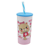 Tumbler with Straw - Pink Bear, Home & Lifestyle, Glassware & Drinkware, Chase Value, Chase Value