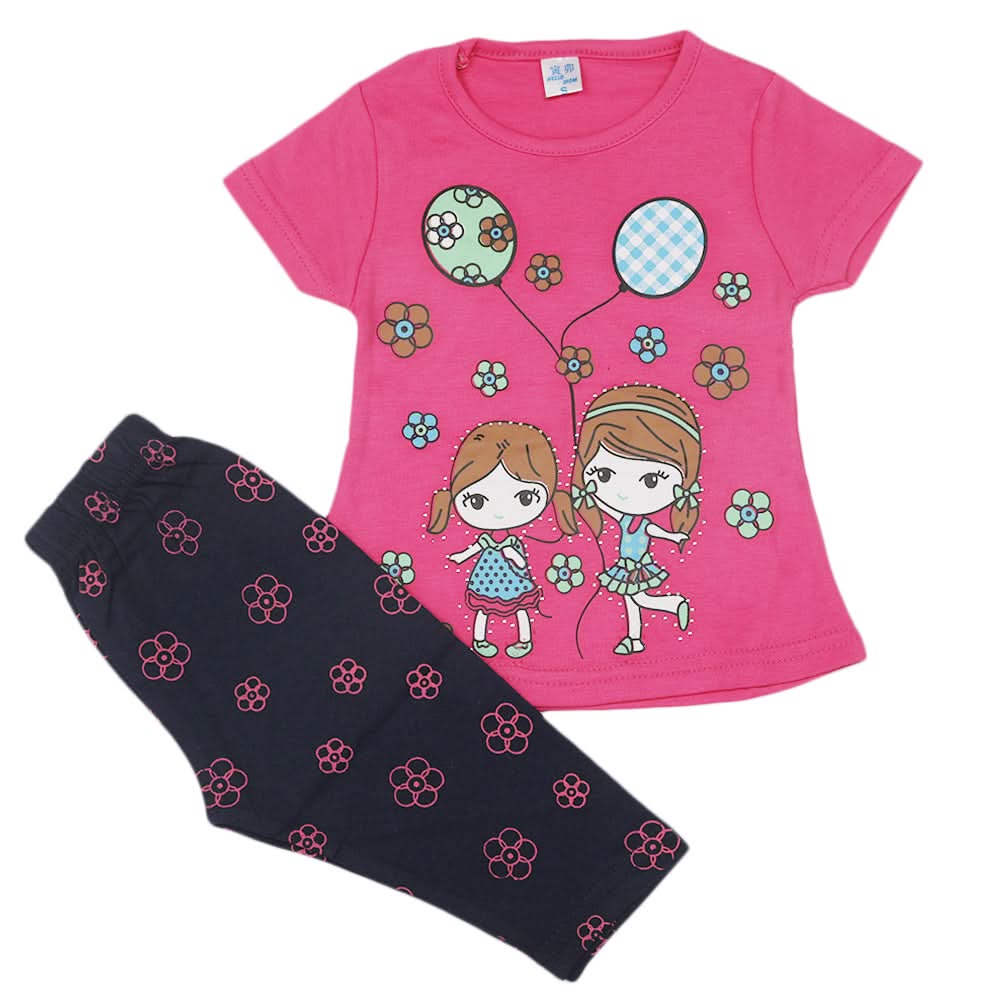 Girls Pajama Suit - Dark Pink, Kids, Girls Sets And Suits, Chase Value, Chase Value