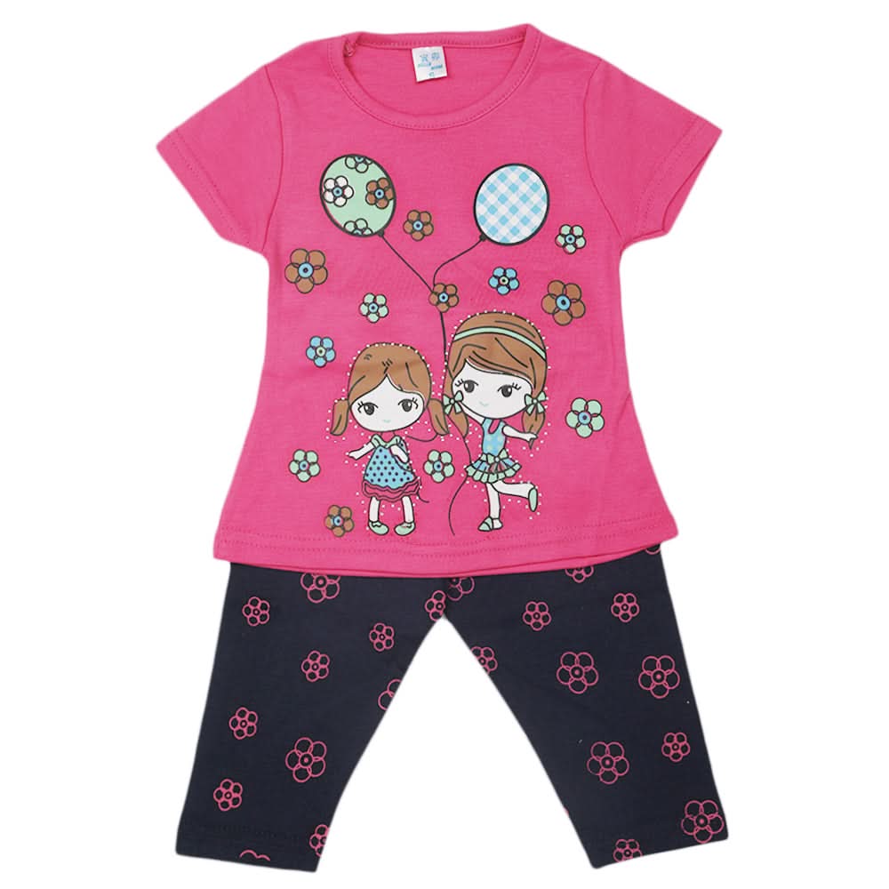 Girls Pajama Suit - Dark Pink, Kids, Girls Sets And Suits, Chase Value, Chase Value