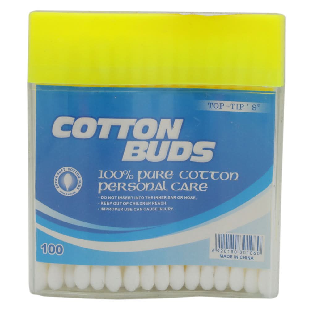 Cotton Buds 100Pcs - Yellow, Beauty & Personal Care, Health & Hygiene, Chase Value, Chase Value
