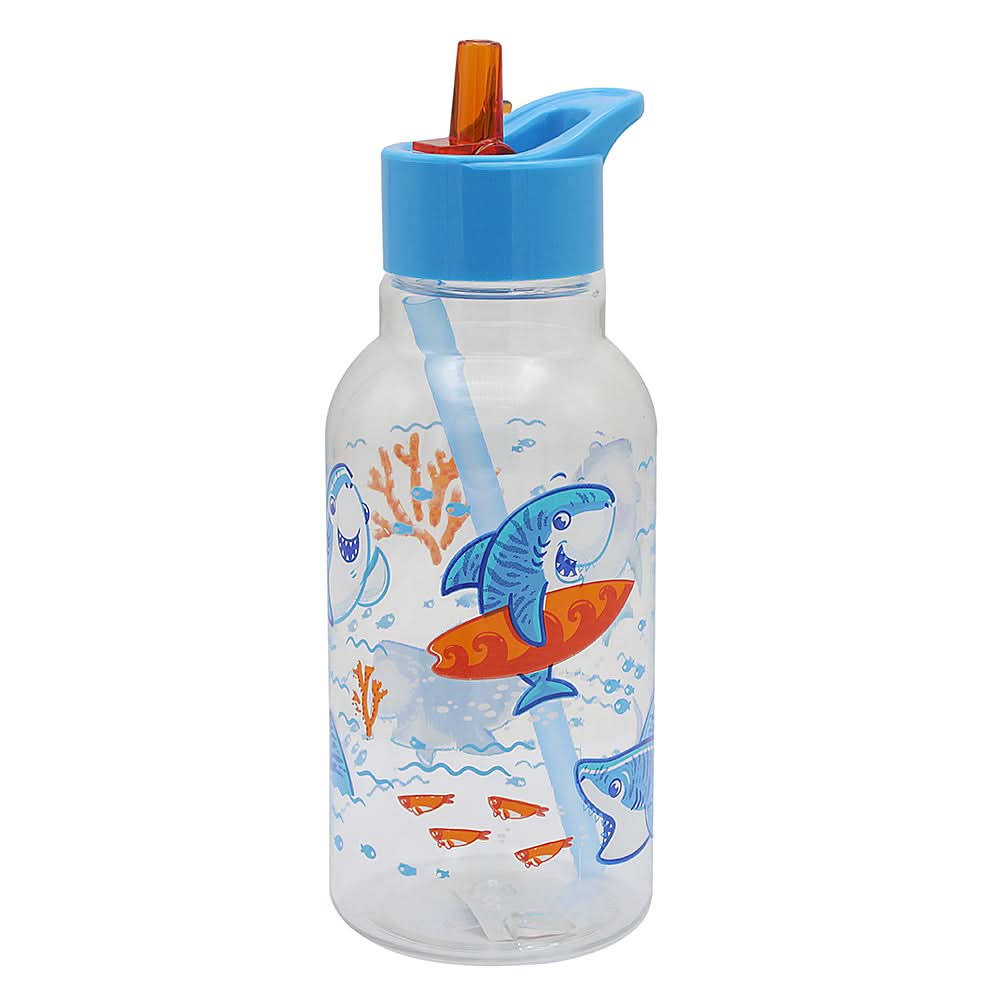 Decorate Bottle with Straw - Shark, Kids, Tiffin Boxes And Bottles, Chase Value, Chase Value