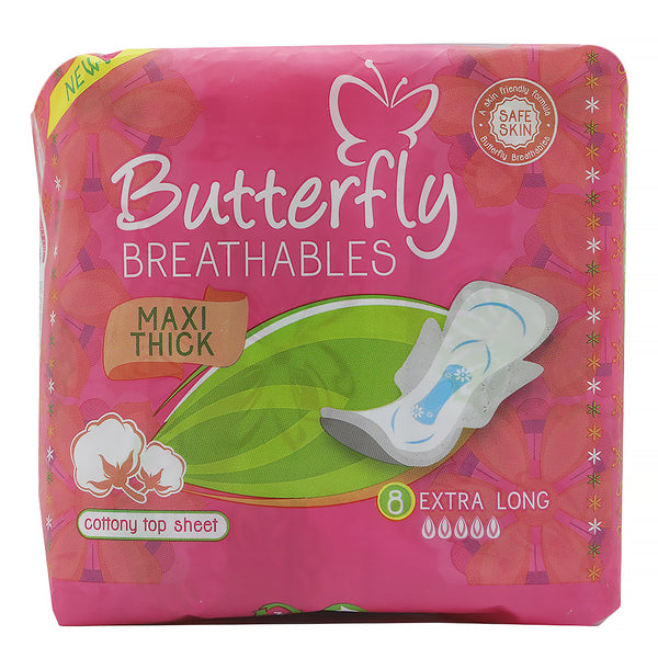 Butterfly Sanitary Pads Maxi Cottony Extra Long - 8Pcs, Beauty & Personal Care, Sanitory Napkins, Chase Value, Chase Value