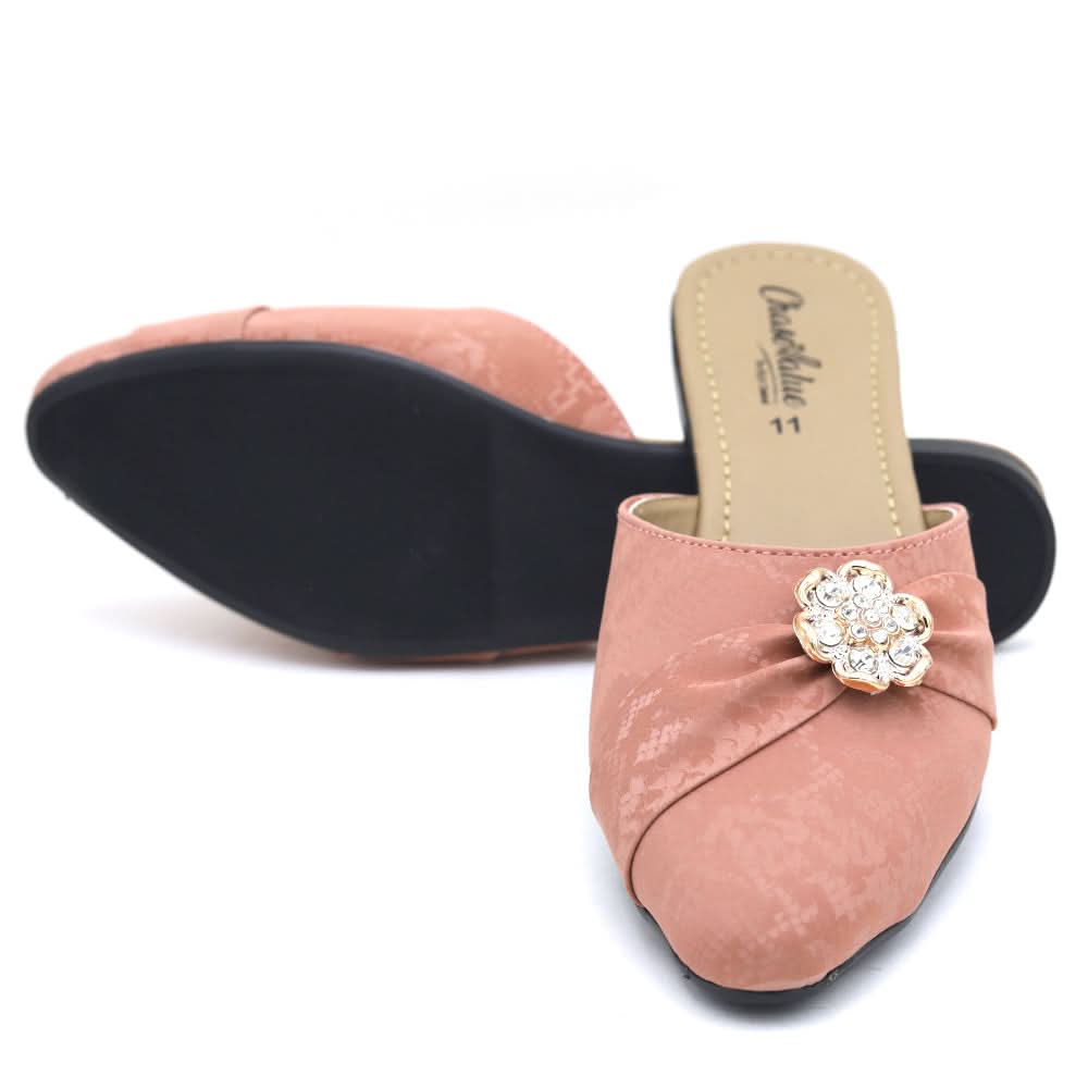 Women's Backless Slipper - Peach, Women, Slippers, Chase Value, Chase Value