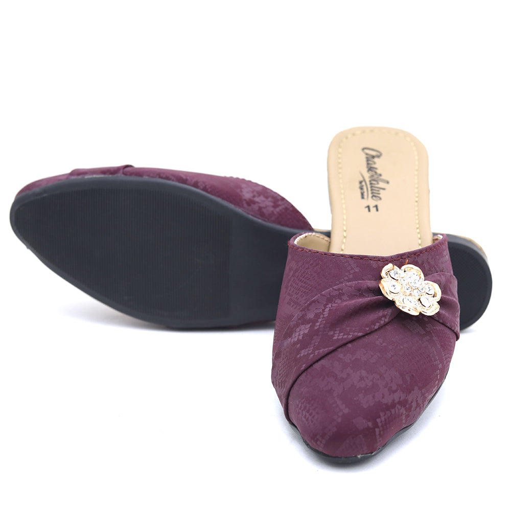 Women's Backless Slipper - Maroon, Women, Slippers, Chase Value, Chase Value