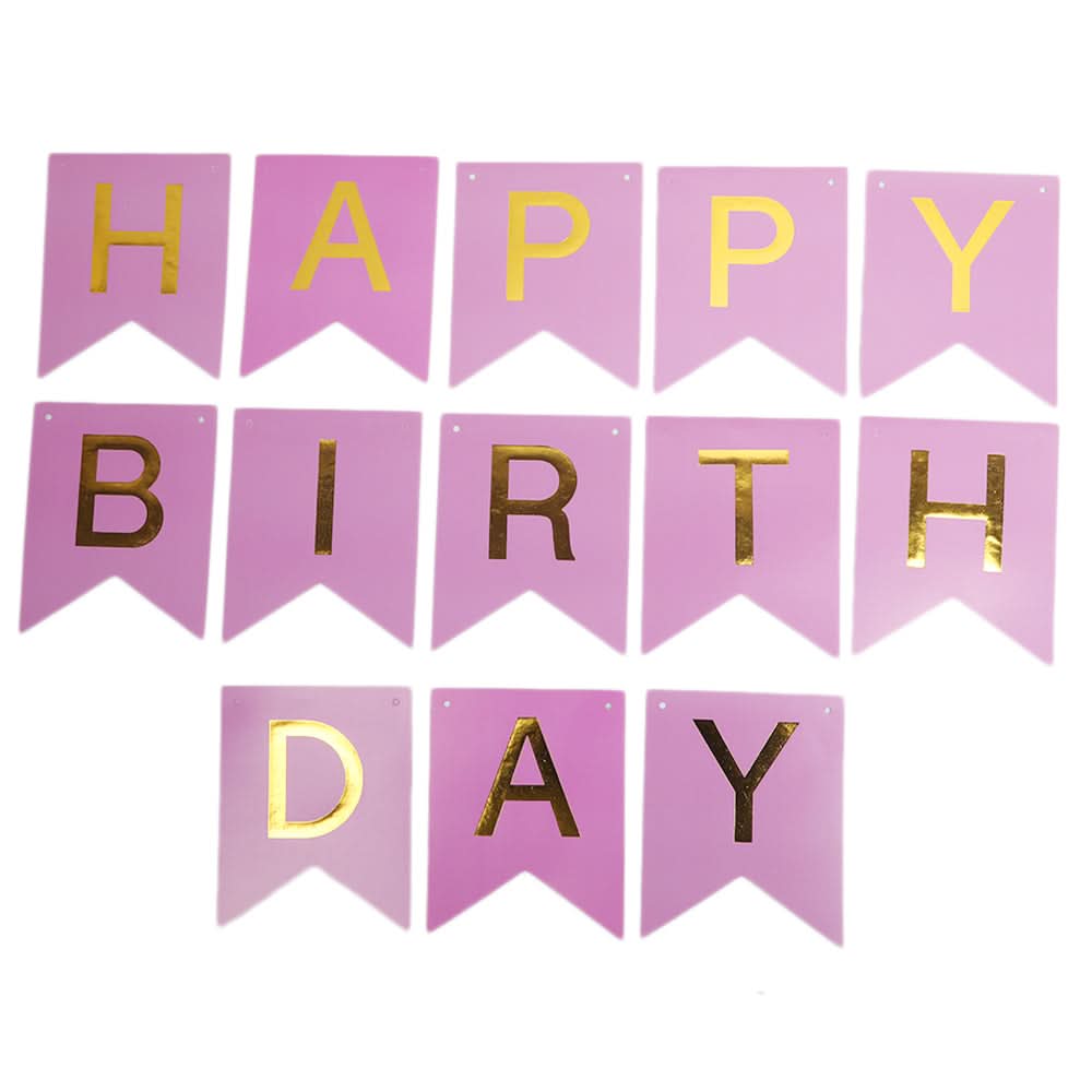 Happy Birthday Bunting - Purple, Home & Lifestyle, Decoration, Chase Value, Chase Value