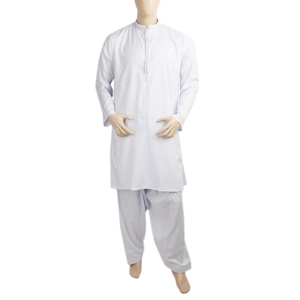 Men's Mashriq Shalwar Embroidered Suit - White, Men, Shalwar Kameez, Chase Value, Chase Value