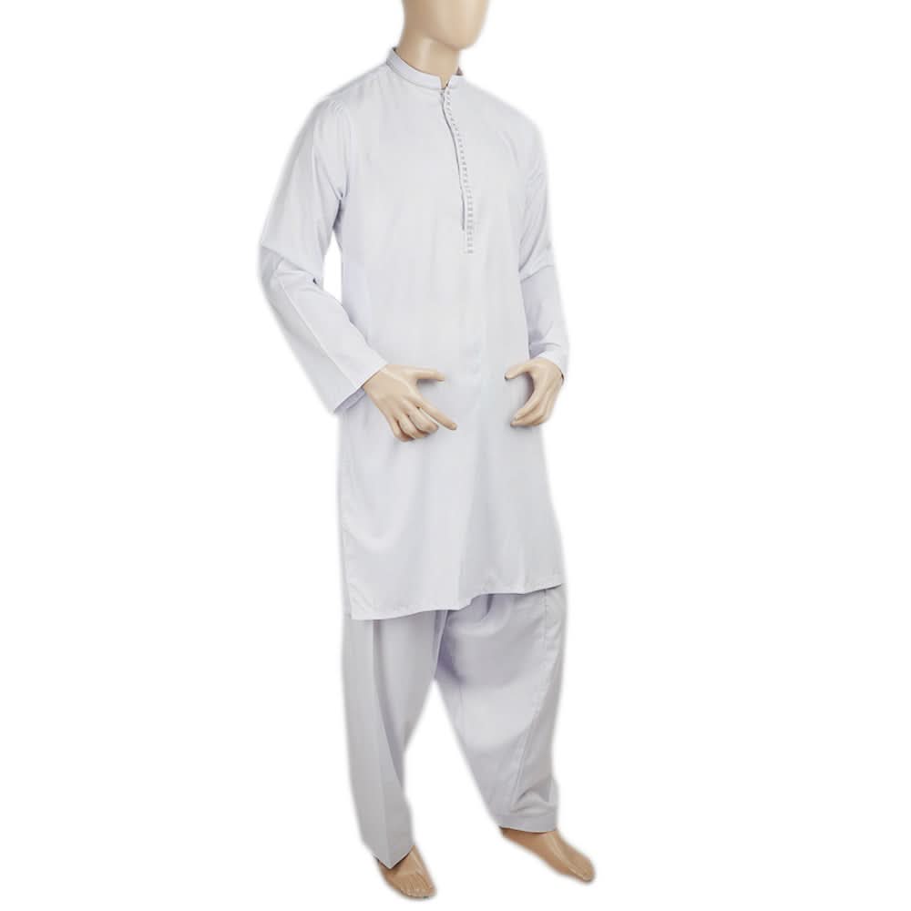 Men's Mashriq Shalwar Embroidered Suit - White, Men, Shalwar Kameez, Chase Value, Chase Value