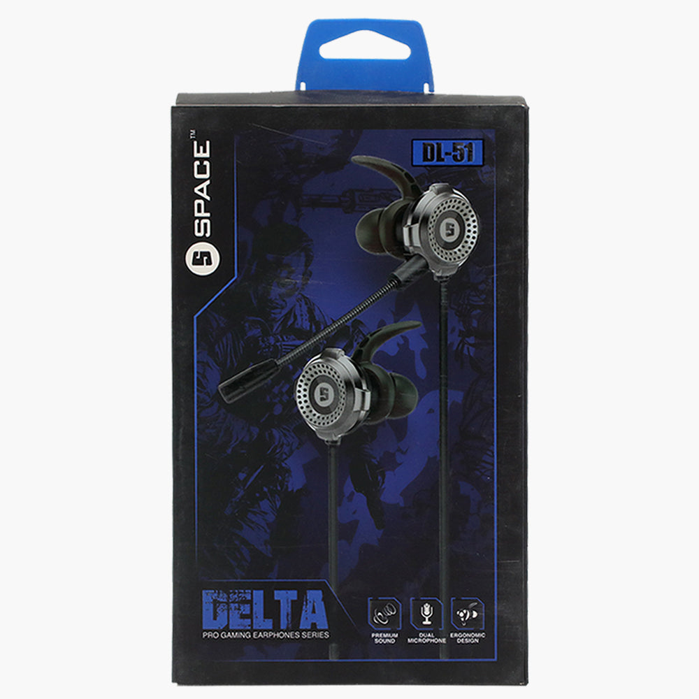 Delta Gaming Earphone Dl- 51 - Black, Hands Free / Head Phones, Chase Value, Chase Value