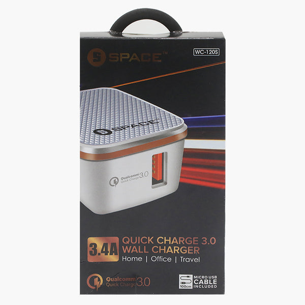 Quick Charger 3.0 WC-120S - White, Mobile Charger, Chase Value, Chase Value