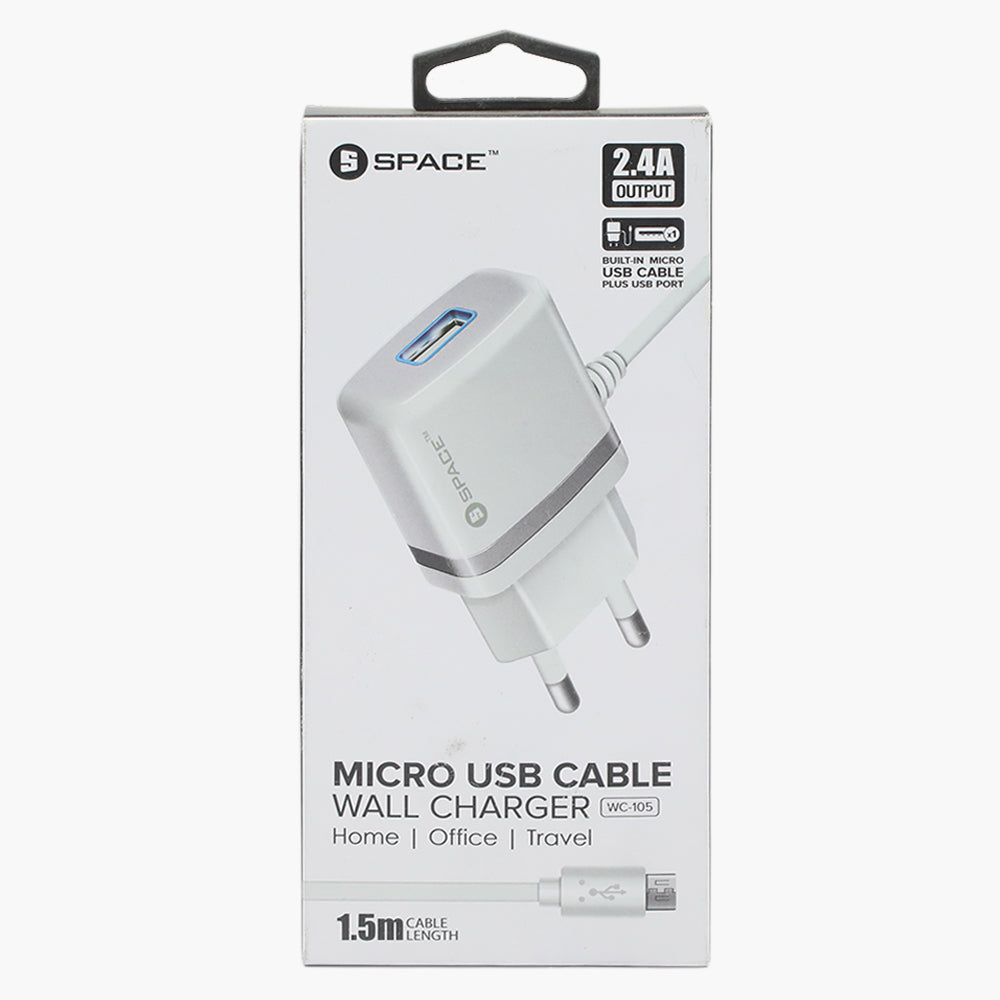 Wall Charger Micro Usb WC- 105 - White, USB Cables, Chase Value, Chase Value