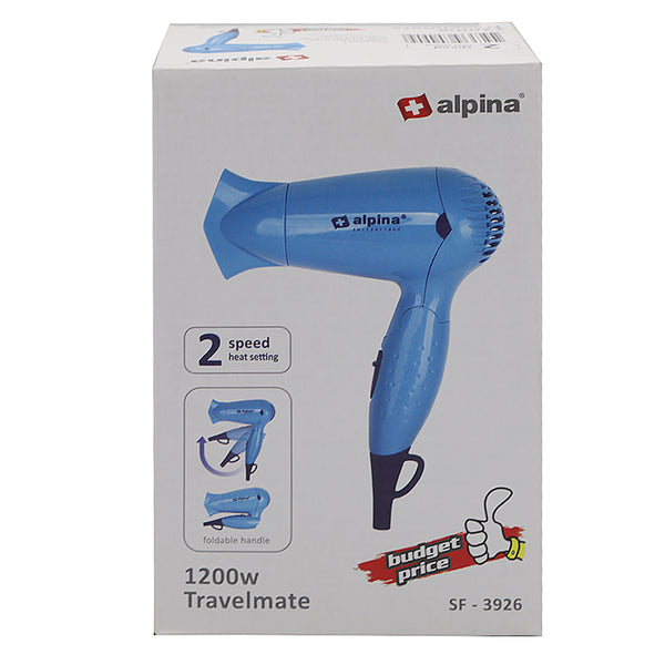 Travel Hair Dryer Blue SF-3926, Home & Lifestyle, Hair Dryer, Chase Value, Chase Value