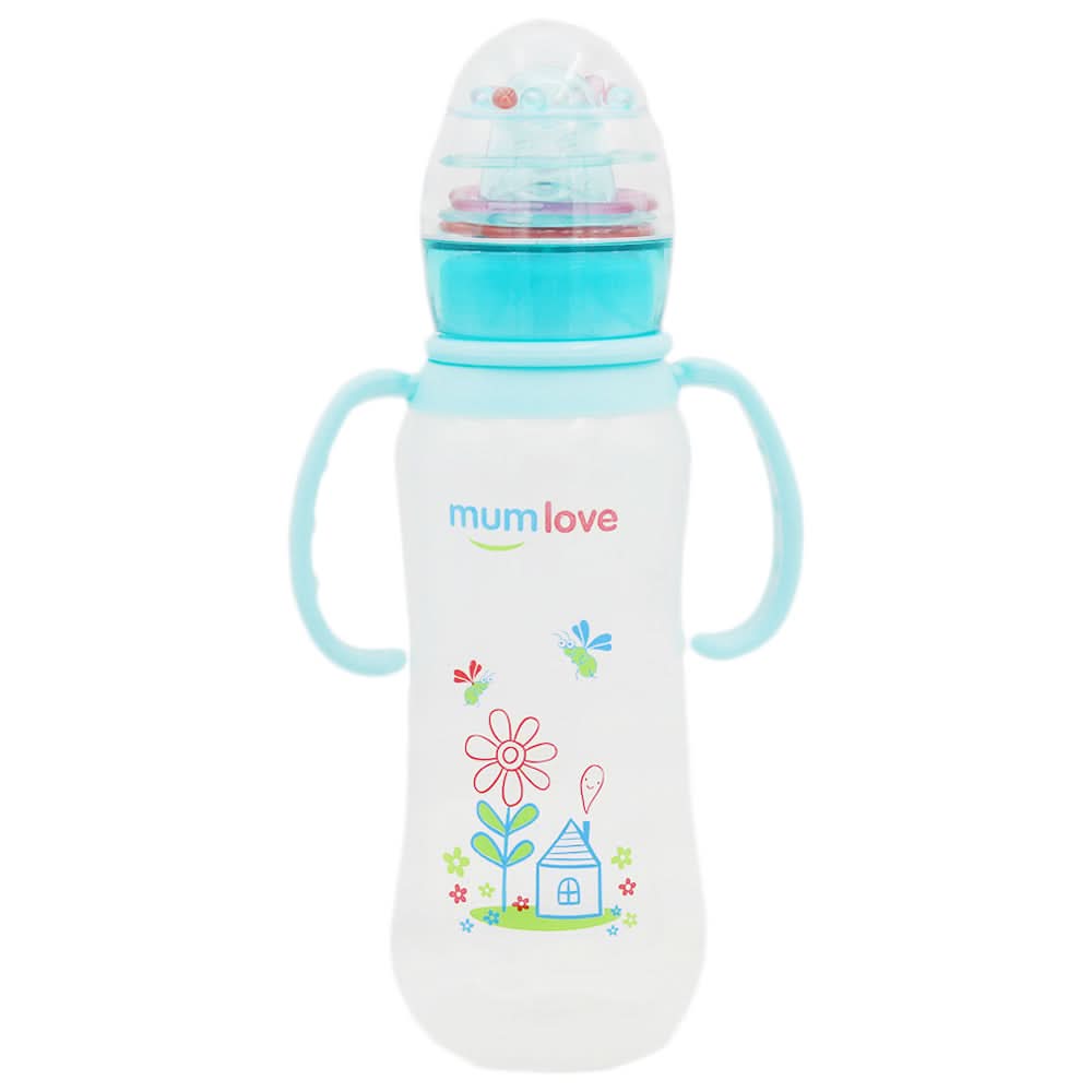 Mum Love Baby Bottle with Handle Ring 300ml B0327-B - Sky Blue, Kids, Feeding Supplies, Chase Value, Chase Value