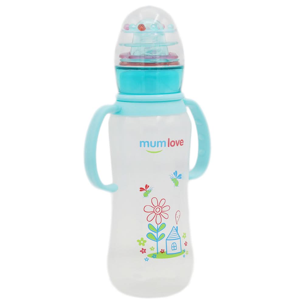 Mum Love Baby Bottle with Handle Ring 300ml B0327-B - Sky Blue, Kids, Feeding Supplies, Chase Value, Chase Value