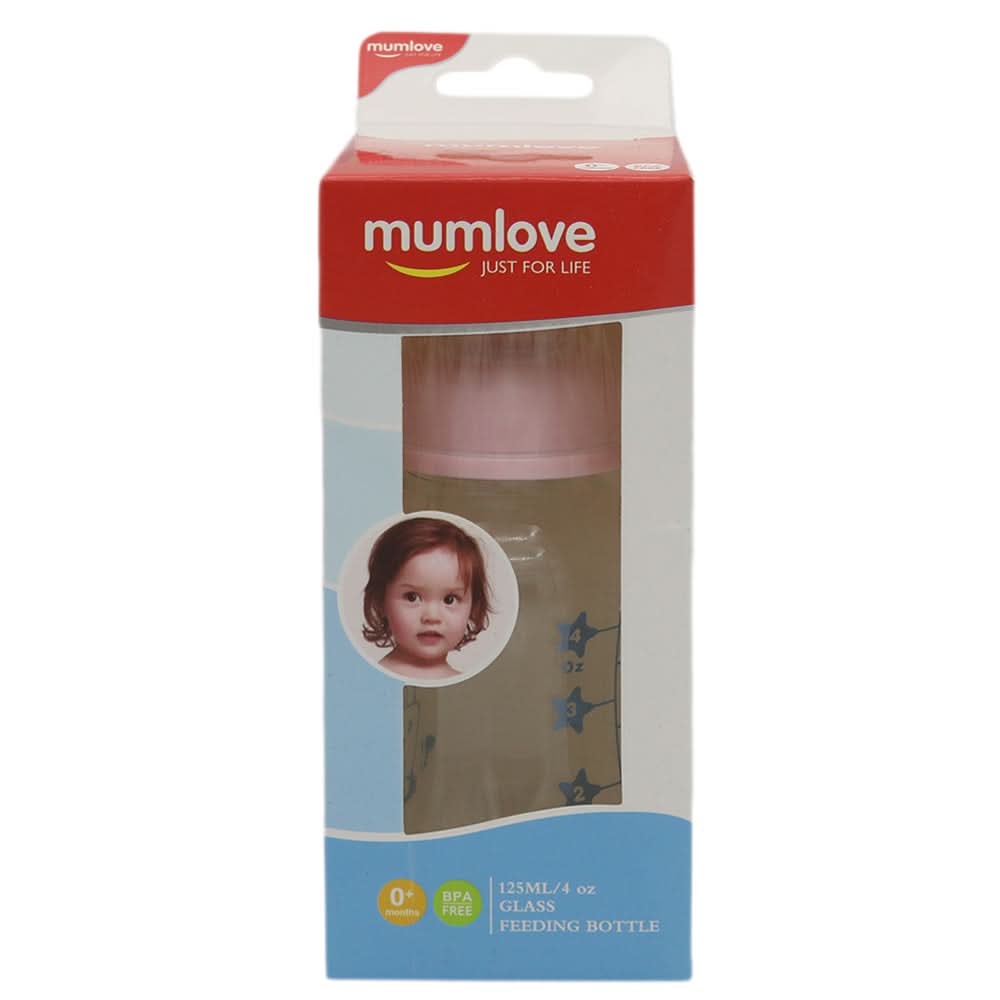 Mum Love Glass Bottle 125ml B0397 - Pink, Kids, Feeding Supplies, Chase Value, Chase Value