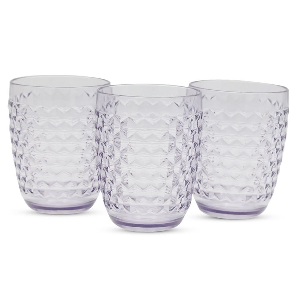 Diamond Glass 3 Pcs Pack - Light Grey, Home & Lifestyle, Glassware & Drinkware, Chase Value, Chase Value
