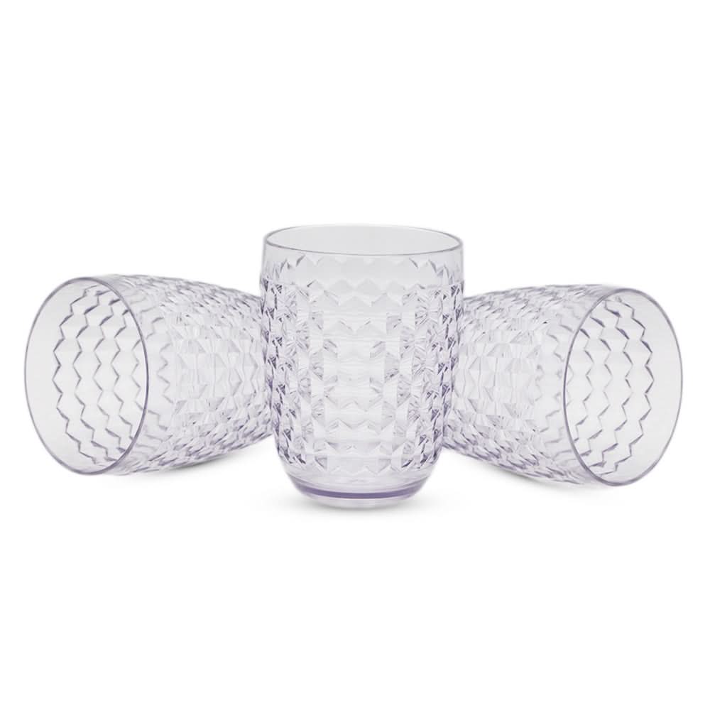 Diamond Glass 3 Pcs Pack - Light Grey, Home & Lifestyle, Glassware & Drinkware, Chase Value, Chase Value