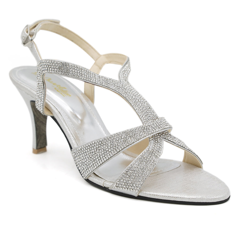Women's Heel Sandal - Silver, Women Heels, Chase Value, Chase Value