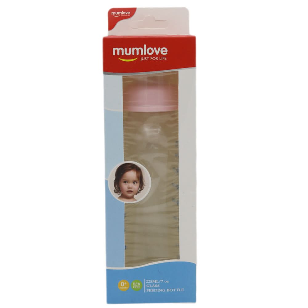Mum Love Glass Bottle 225ml B0398 - Pink, Kids, Feeding Supplies, Chase Value, Chase Value