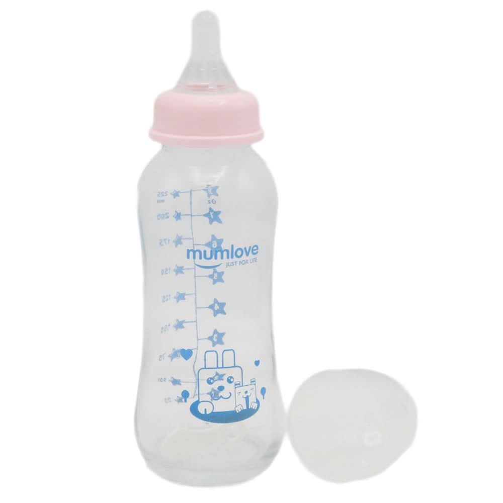 Mum Love Glass Bottle 225ml B0398 - Pink, Kids, Feeding Supplies, Chase Value, Chase Value