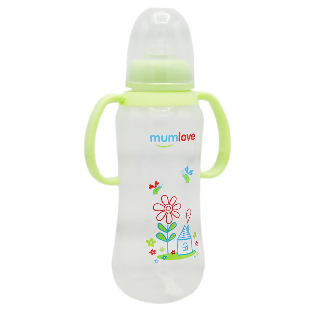 Mum Love Baby Bottle with Handle 300ml B806-B - Light Green, Kids, Feeding Supplies, Chase Value, Chase Value