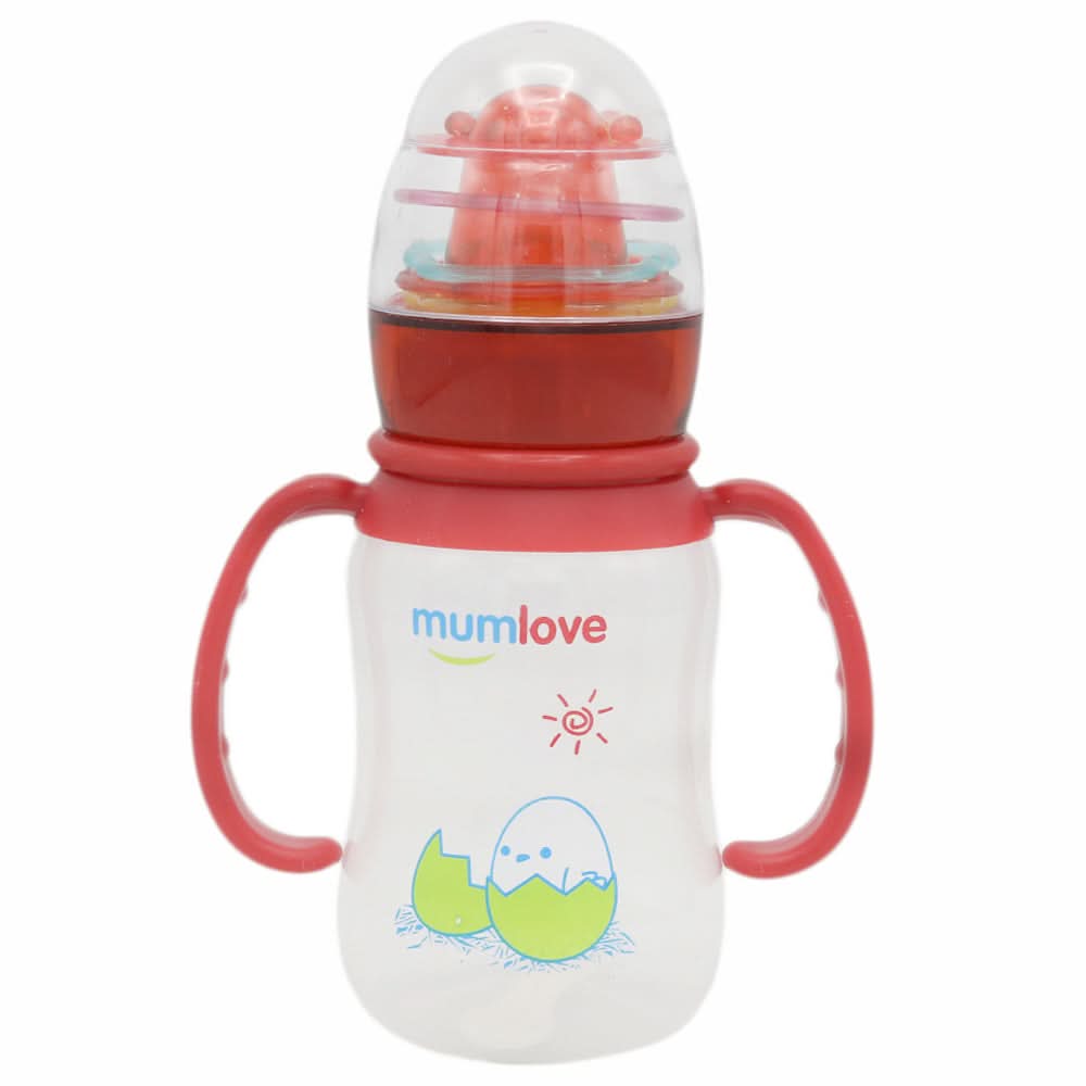 Mum Love Baby Bottle with Handle Ring 150ml B0328-B - Red, Kids, Feeding Supplies, Chase Value, Chase Value