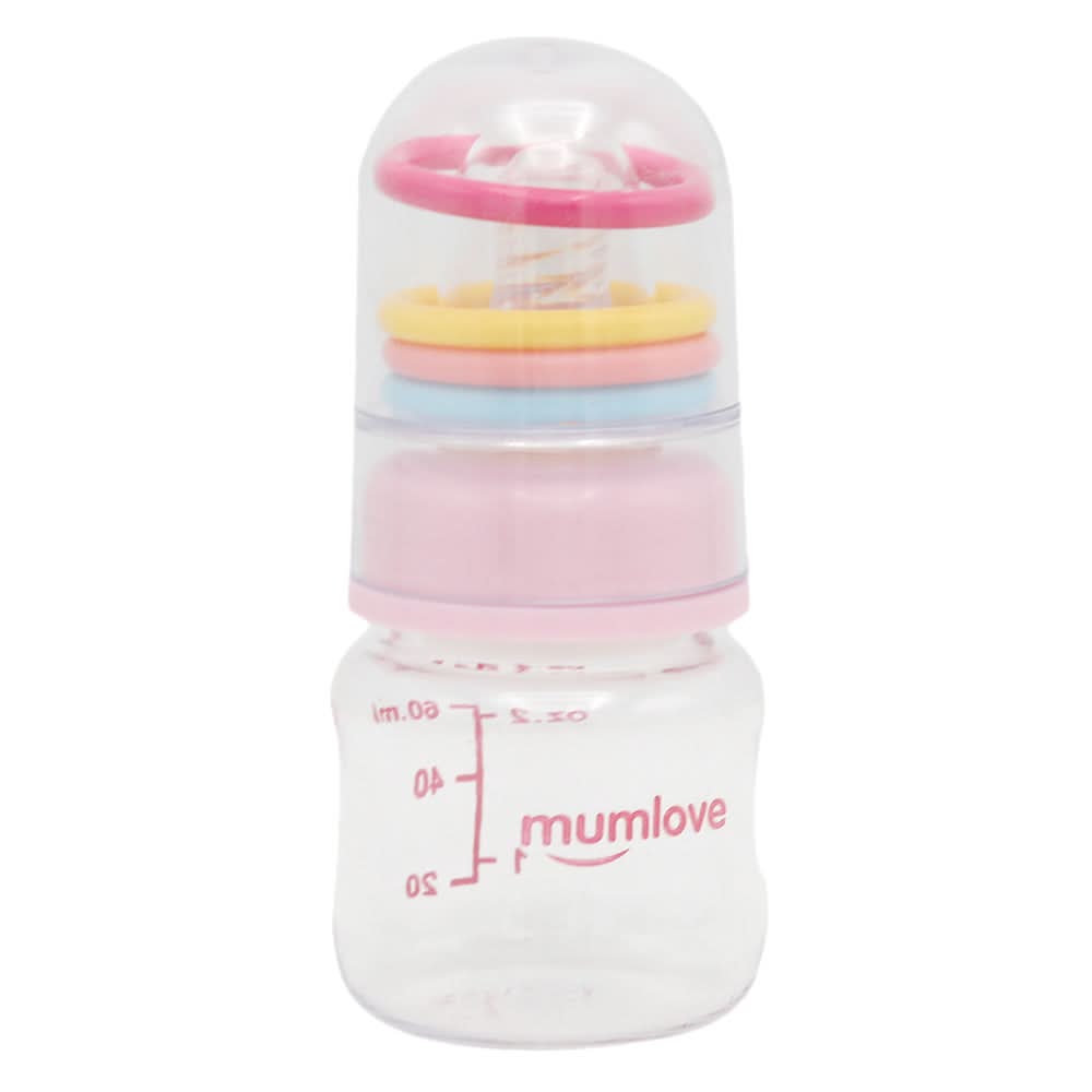 Mum Love Baby Bottle with Ring Bel 60ml B0371-C - Pink, Kids, Feeding Supplies, Chase Value, Chase Value