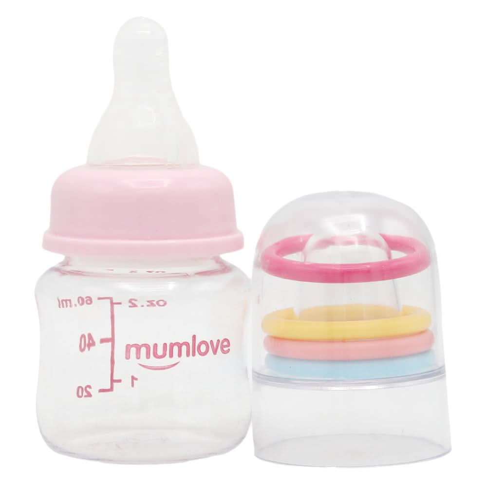 Mum Love Baby Bottle with Ring Bel 60ml B0371-C - Pink, Kids, Feeding Supplies, Chase Value, Chase Value