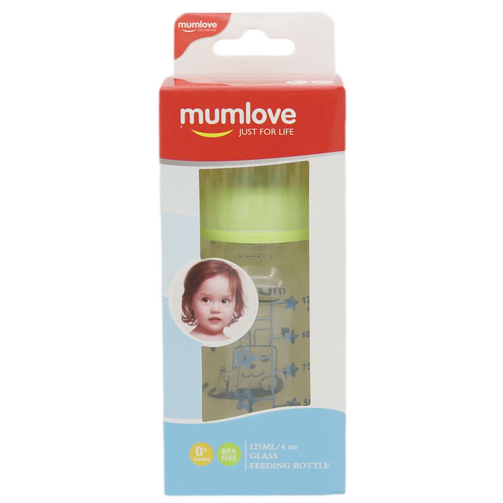 Mum Love Glass Bottle 125ml B0397 - Light Green, Kids, Feeding Supplies, Chase Value, Chase Value