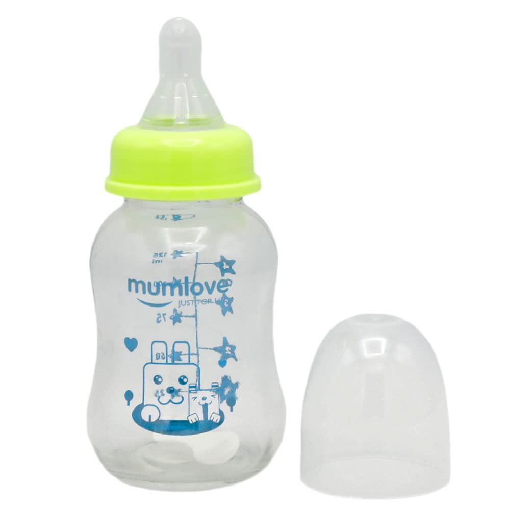 Mum Love Glass Bottle 125ml B0397 - Light Green, Kids, Feeding Supplies, Chase Value, Chase Value