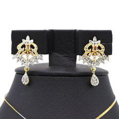 Women's American Diamond Locket Set - Golden Peach, Women, Jewellery Set, Chase Value, Chase Value