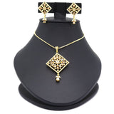Women's American Diamond Locket Set - Golden, Women, Jewellery Set, Chase Value, Chase Value