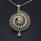 Women's American Diamond Locket Set - Golden, Women, Jewellery Set, Chase Value, Chase Value