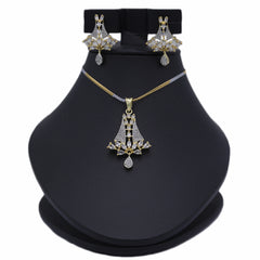 Women's American Diamond Locket Set - Golden, Women, Jewellery Set, Chase Value, Chase Value