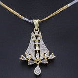 Women's American Diamond Locket Set - Golden, Women, Jewellery Set, Chase Value, Chase Value