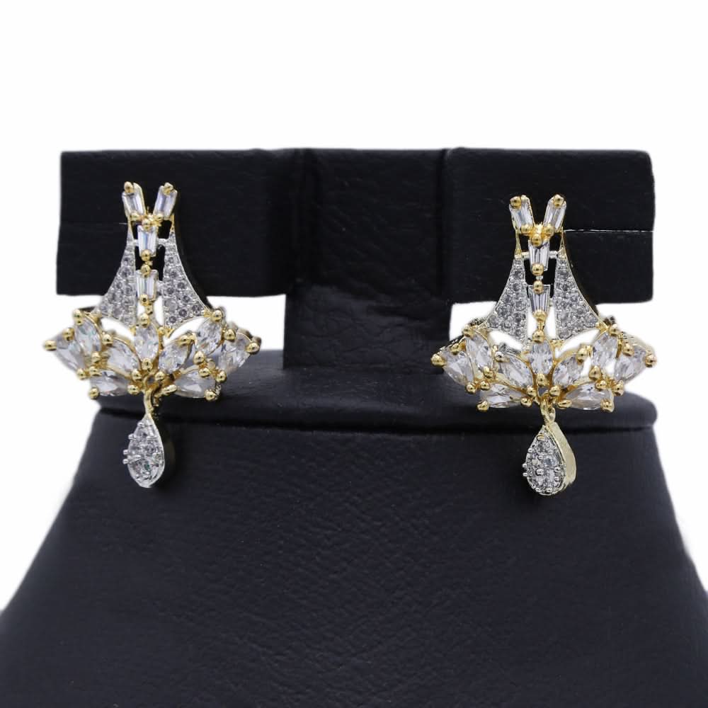 Women's American Diamond Locket Set - Golden, Women, Jewellery Set, Chase Value, Chase Value