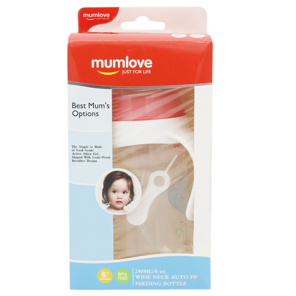 Mum Love Feeding Bottle Wide Neck 240ml MA6026 - Pink, Kids, Feeding Supplies, Chase Value, Chase Value