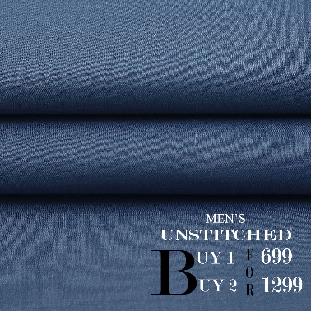 Men Wash & Wear Suit Fabric - Blue Aegean, Men, Unstitched Fabric, Chase Value, Chase Value