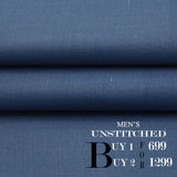 Men Wash & Wear Suit Fabric - Blue Aegean, Men, Unstitched Fabric, Chase Value, Chase Value